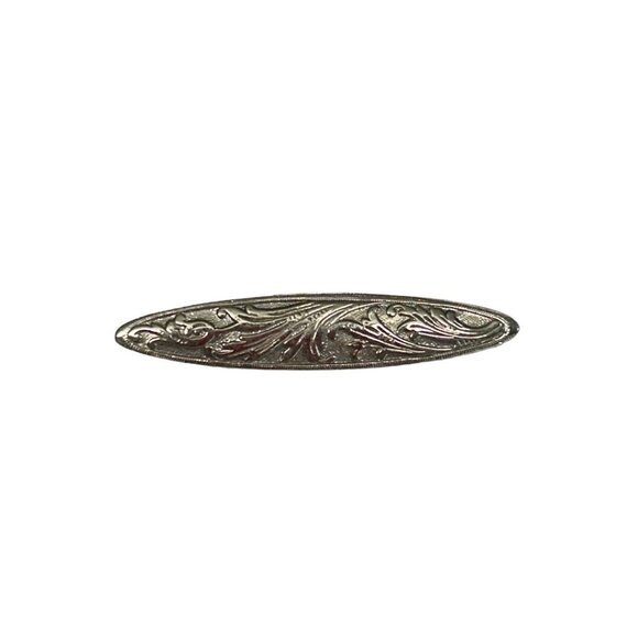 Silvertone Victorian Style Swirl Brooch Textured 2.25" - Picture 1 of 6